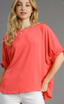 Solid Round Neck Oversized Boxy Cut Top