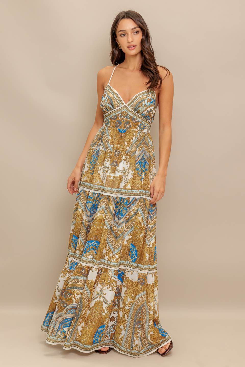 Printed Woven Maxi Dress