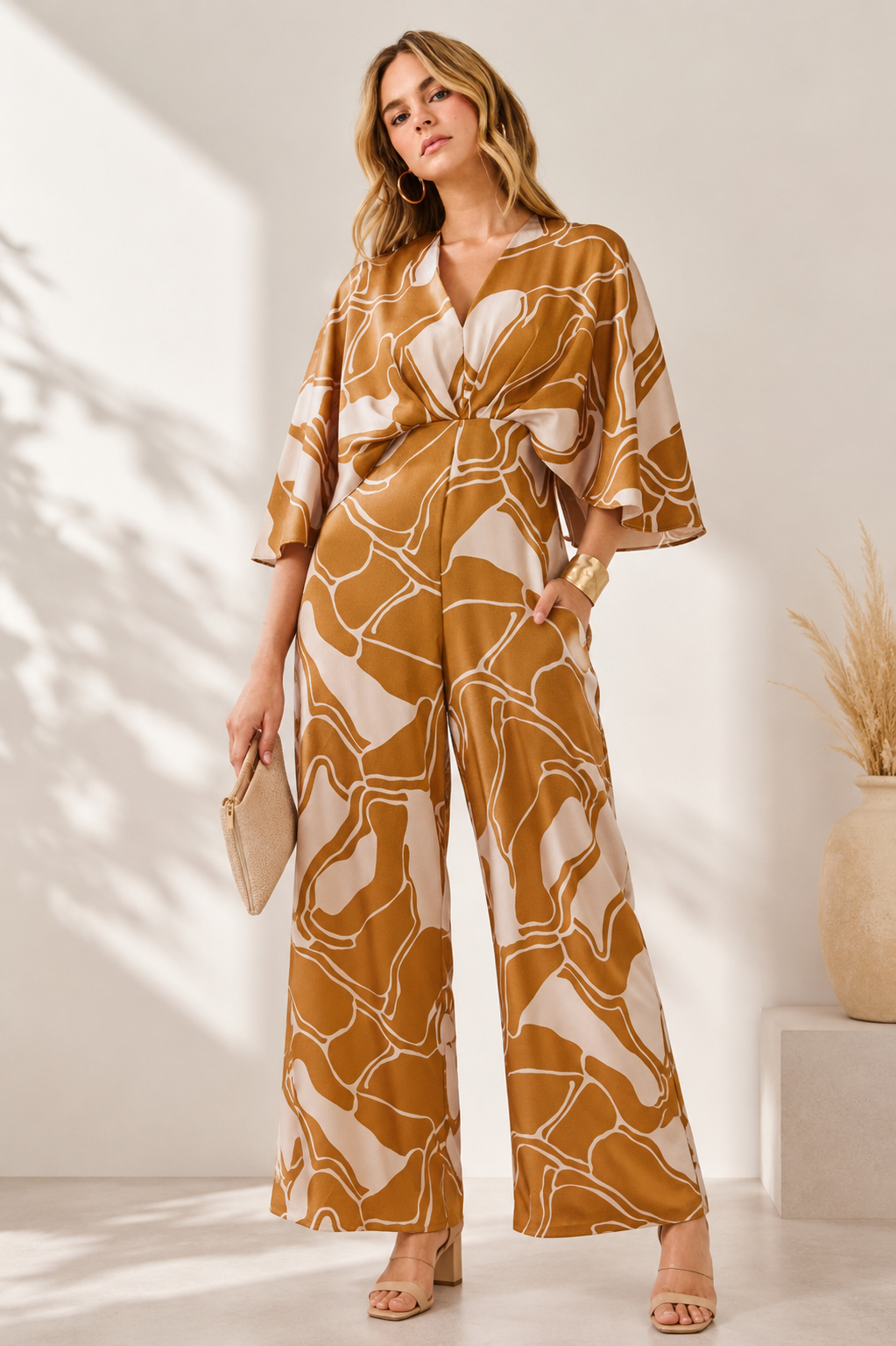 Sahara Geo Cape Jumpsuit
