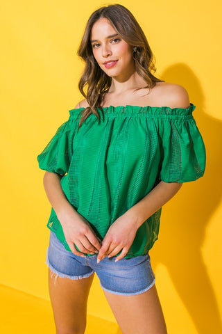 Texture Off Shoulder Top