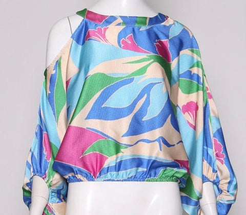 Satin One Open Shoulder Top