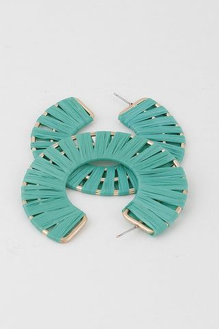 Threaded Disk Hoop Earrings