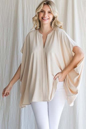 Solid Irregular Hems Boxy Top