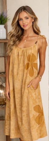 Floral Applique A Line Maxi Dress