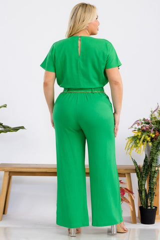 Plus Size Solid Linen Set