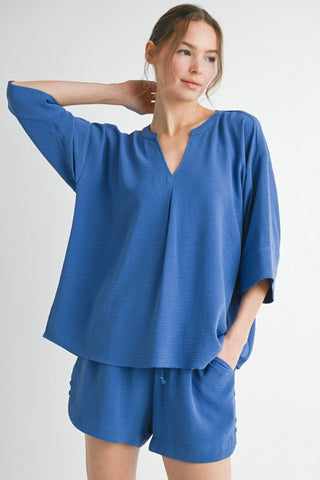 Solid 3/4 Sleeves Loungewear Sets