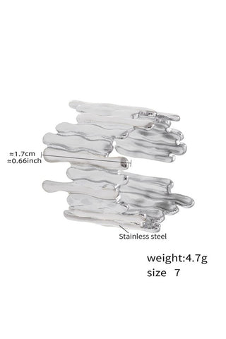 Geometric Stainless Steel Color-block Open Ring