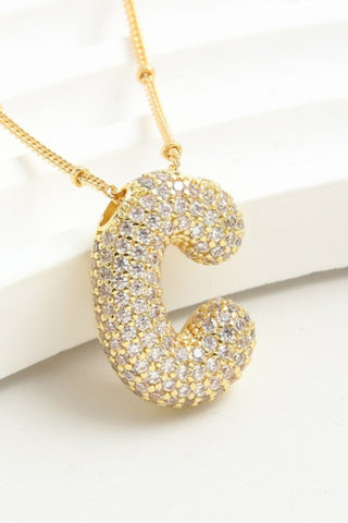 Rhinestone Chain,pave Bubble Letter Necklace