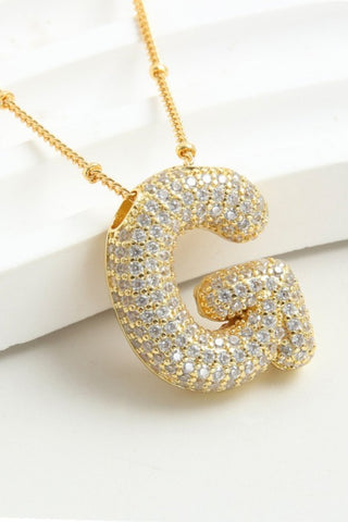 Rhinestone Chain,pave Bubble Letter Necklace