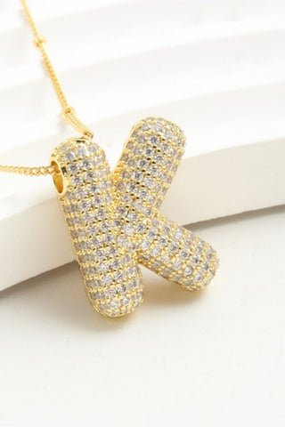 Rhinestone Chain,pave Bubble Letter Necklace