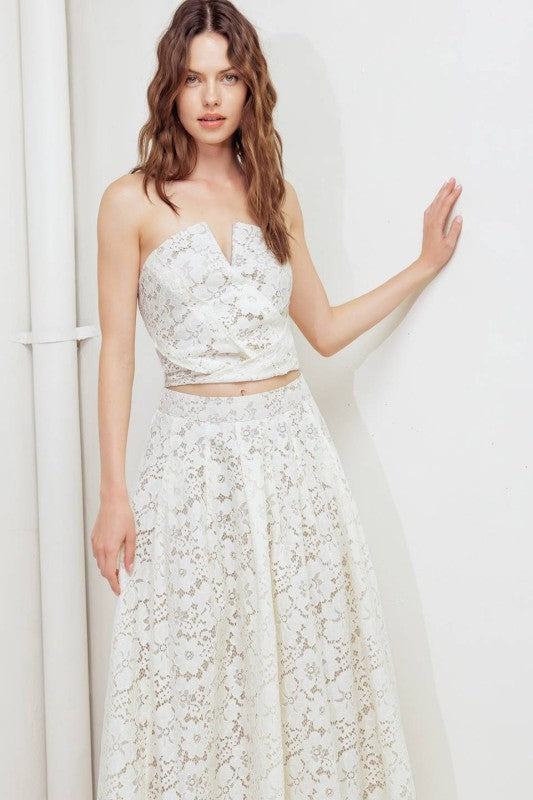 A Woven Lace Tube Top