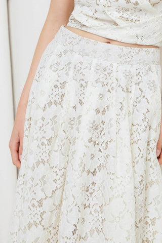 A Woven Lace Midi Skirt