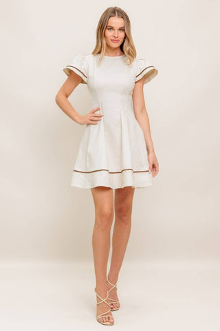 A Solid Woven Mini Dress