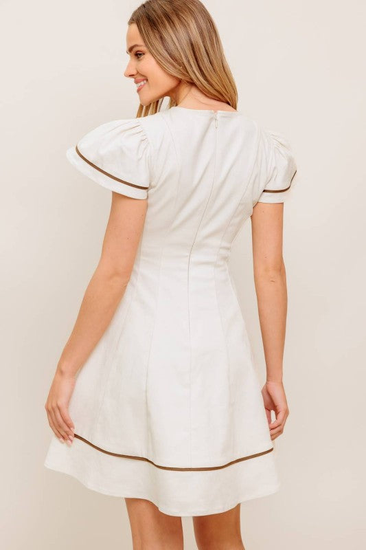 A Solid Woven Mini Dress