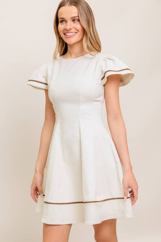 A Solid Woven Mini Dress