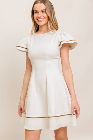A Solid Woven Mini Dress