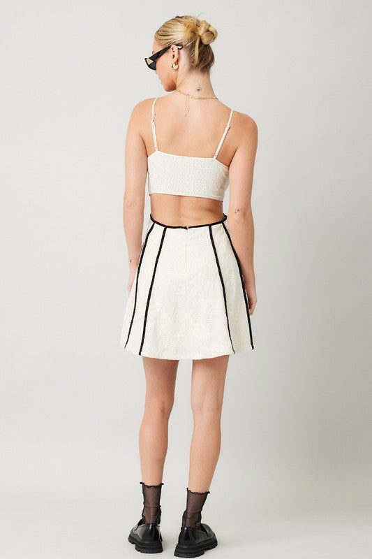 Embroidery Cut Out Back Dress