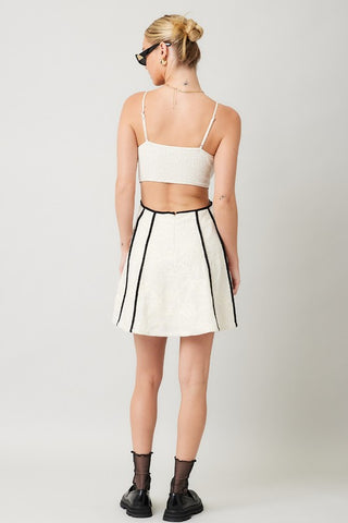 Embroidery Cut Out Back Dress