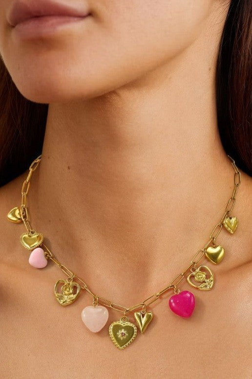 18k Stainless Steel Tarnish Free Charm Necklace