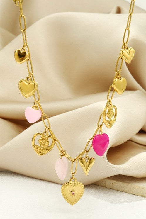 18k Stainless Steel Tarnish Free Charm Necklace