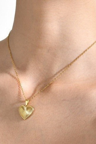 18k Stainless Steel Tarnish Free Heart Necklace