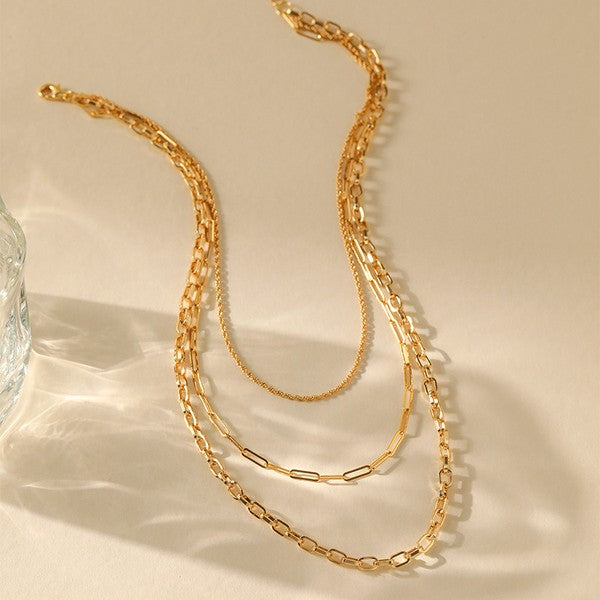 18k Stainless Steel Tarnish Free Layered Necklace