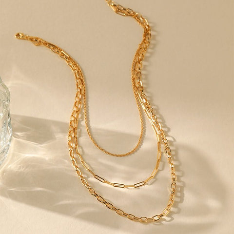 18k Stainless Steel Tarnish Free Layered Necklace