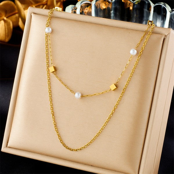 18k Stainless Steel Tarnish Free Layered Necklace