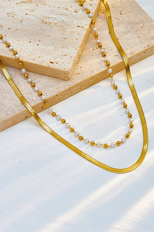 18k Stainless Steel Tarnish Free Layered Necklace