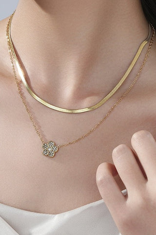 18k Stainless Steel Tarnish Free Clover Necklace