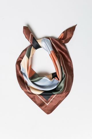 Pretty Print Silky Feel Bandana Scarf