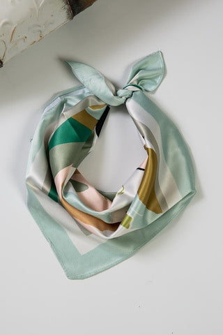 Pretty Print Silky Feel Bandana Scarf