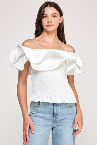 Off Shoulder Smocking Top