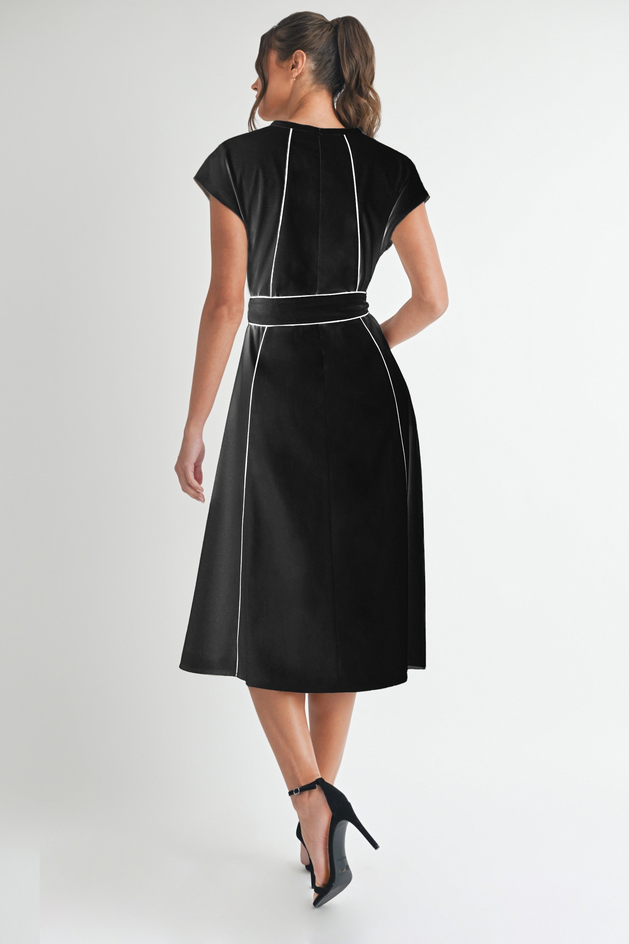 Linen Stripe Midi Dress