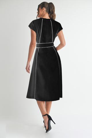 Linen Stripe Midi Dress
