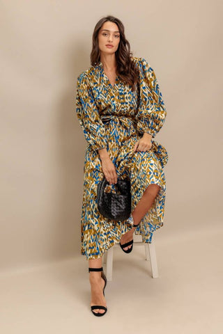 Printed Woven Midi Dress