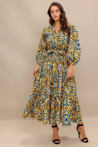 Printed Woven Midi Dress