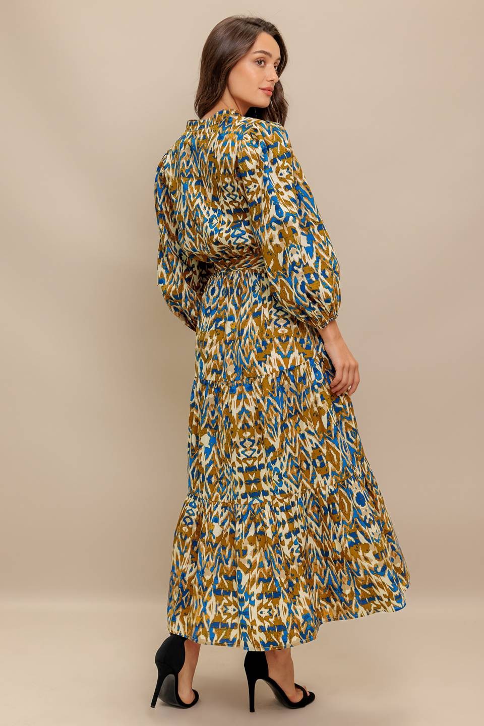 Printed Woven Midi Dress