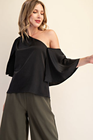 One Shoulder Cape Top