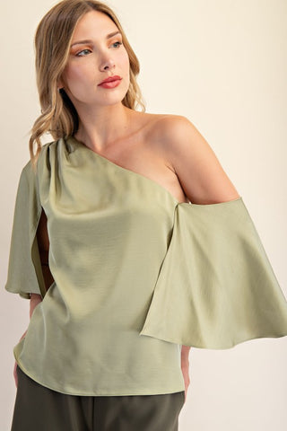 One Shoulder Cape Top