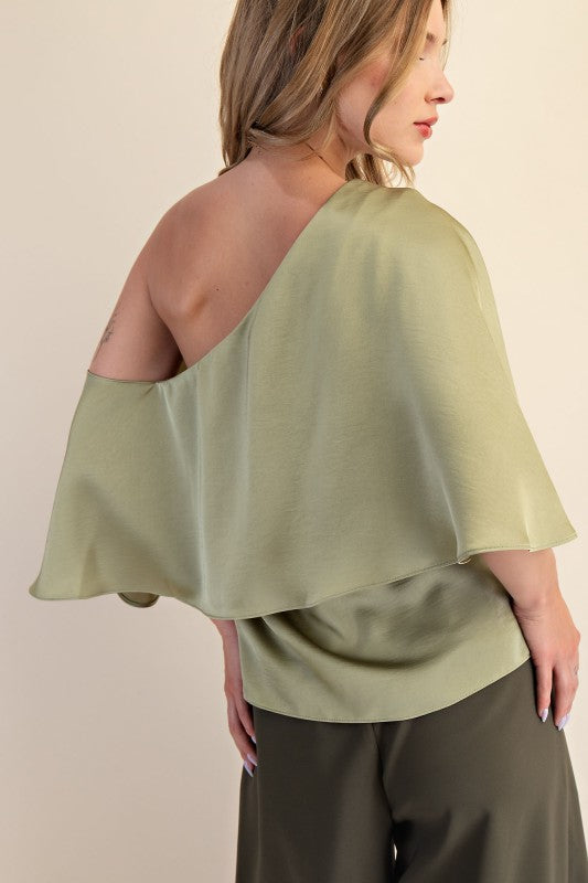 One Shoulder Cape Top