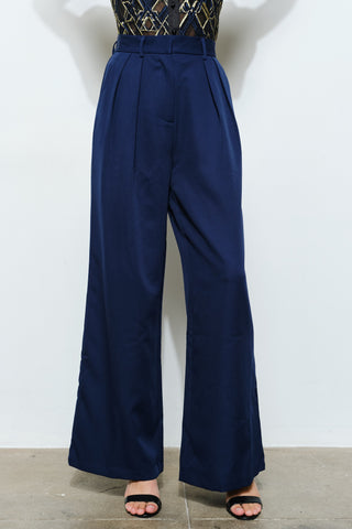 High Waist Pleated Front Wide-leg Pants