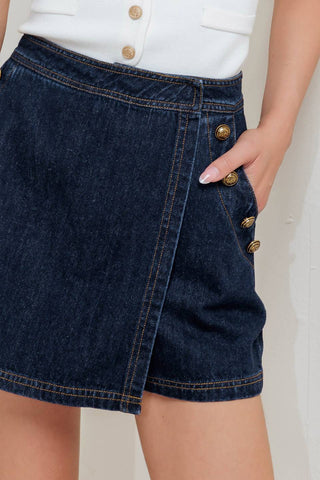 A denim skort