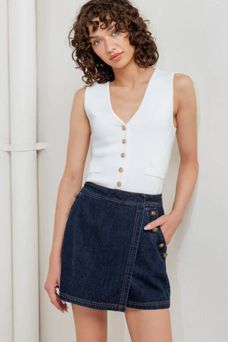 A denim skort