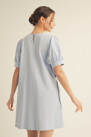 Raw Edge Flower Casual Dress