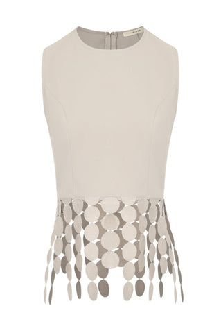 Arielle Sleeveless Top With Trim