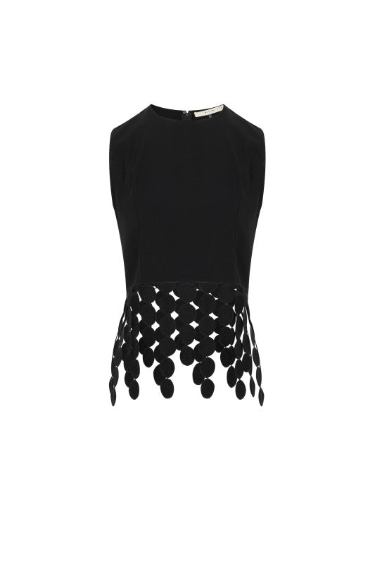 Arielle Sleeveless Top With Trim