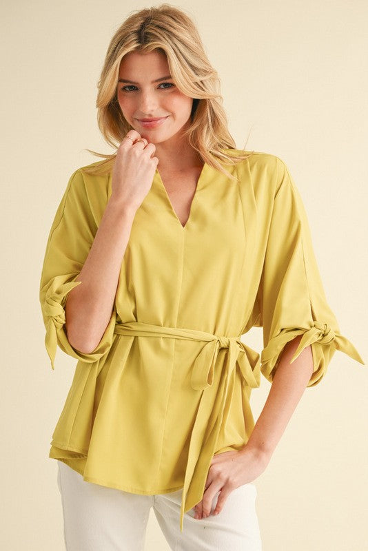 A Sash-style Belted Tunic Top