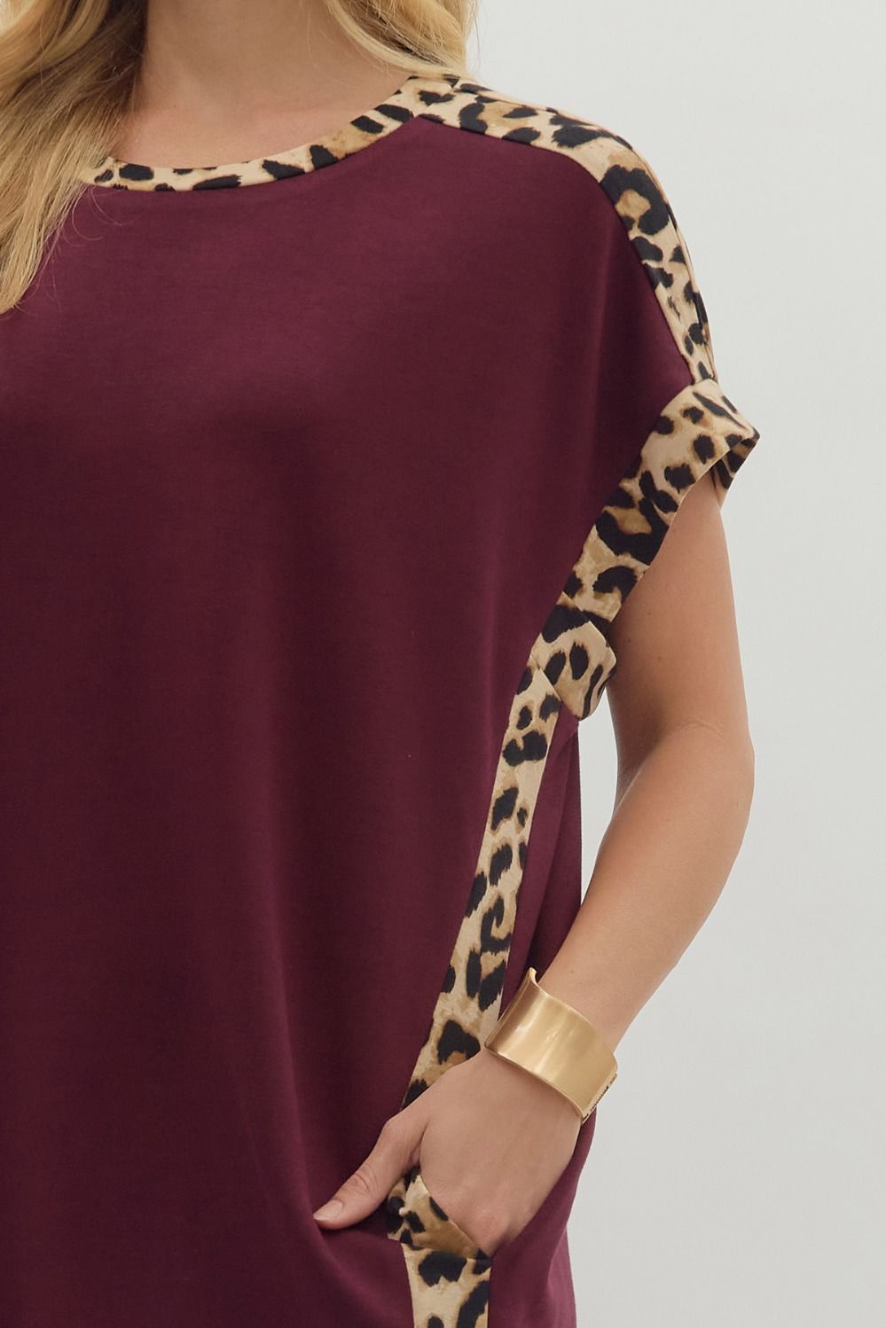 Solid short sleeve mini dress