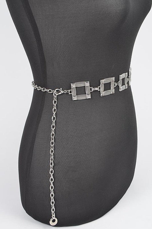 Square Metal Chain Belt